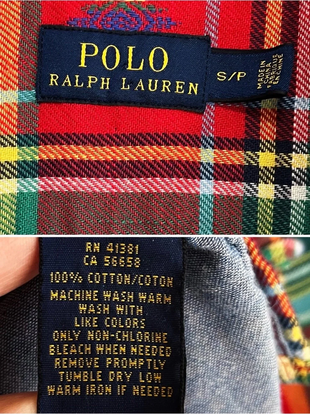 Polo Ralph Lauren Classic Fit Southwest Plaid Flannel Button Shirt Small